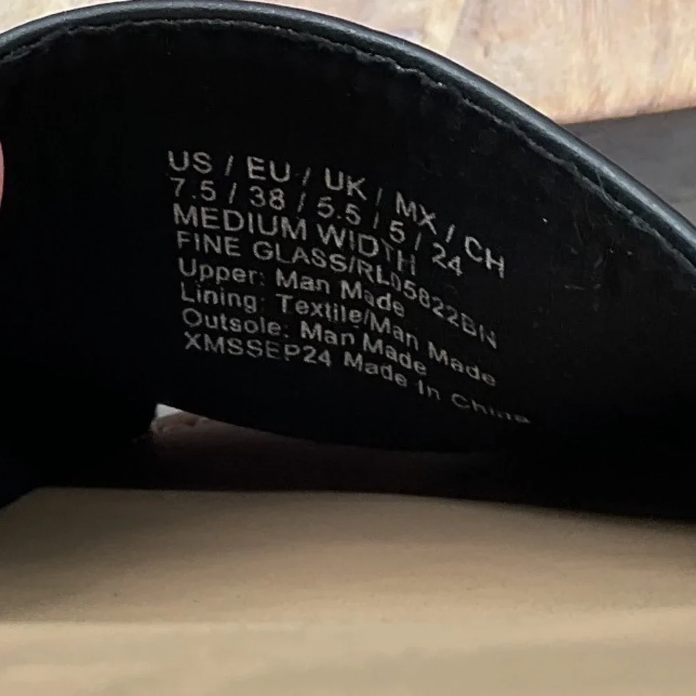 Kenneth Cole Reaction Fine Glass Black Platform Wedge Slingback Sandals 7.5